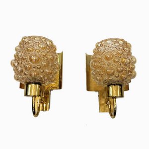 Bubbles Wall Lamps with Golden Reflectors, 1970s, Set of 2