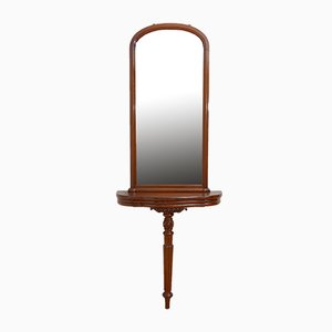 Victorian Console Table with Mirror in Mahogany, Set of 2