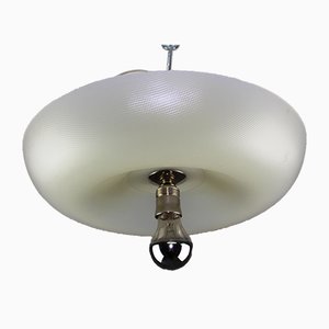 Metal and Acrylic Glass Ceiling Lamp, 1950s