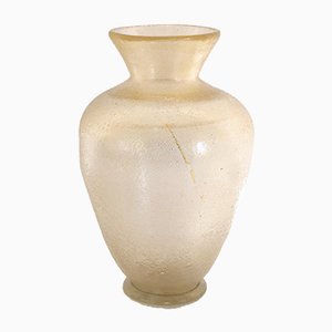 Mid-Century Italian Gold Flecked Blown Glass Vase from Seguso, 1940s