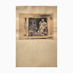 Jean Albert Grand-Carteret, Merchant, Drawing in Pen, 20th Century