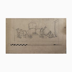 Gabriele Galantara, Composition, Dessin au Crayon, 19ème Siècle