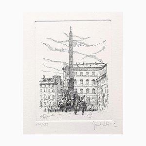 Giuseppe Malandrino, Piazza Navona / Roma, Incisione, 1971