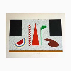 Lucio Del Pezzo, serigrafía y collage, años 80
