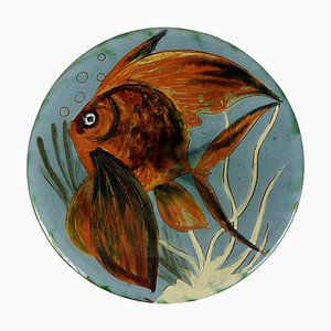 Ceramic Wall Plate with Fish Decor by Puigdemont