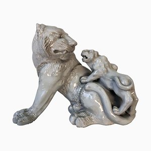 Tiger Skulptur aus Porzellan