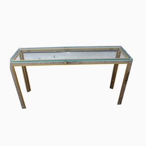 Minimalist Brass and Chrome Console Table, 1970s