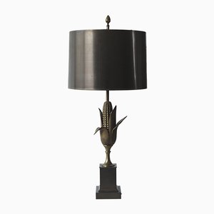 Gilt and Patinated Bronze Corn Lamp from Maison Charles, 1970s