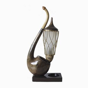 Surreal Italian Pipe Table Lamp by Aldo Tura, 1950s