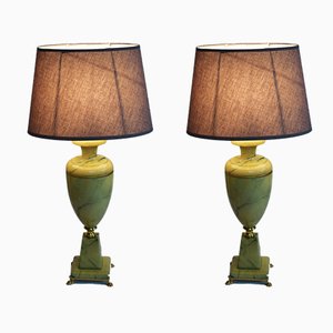 Large Marble Table Lamps, 1960s, Set of 2