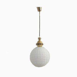 White Balloon Opal Glass Ceiling Lamp, 1980s