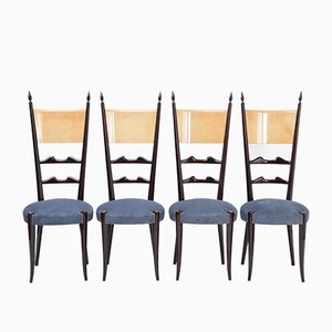 High Back Dining Chairs by Aldo Tura, 1970s, Set of 4