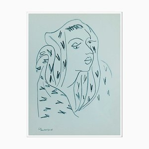 Henri Matisse (d'après), La Femme Au Foulard, 1943, litografia