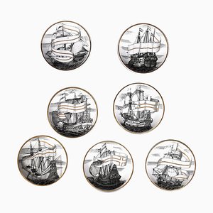 Plates Velieri by Piero Fornasetti, 1960s, Set of 6