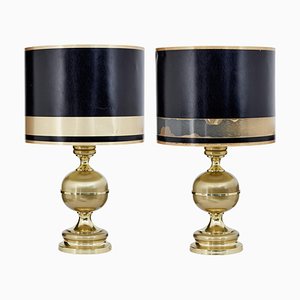 Lampade da tavolo grandi moderne in ottone, Scandinavia, set di 2