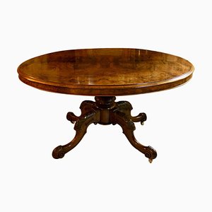 19th Century Victorian Burr Walnut Oval Centre Table