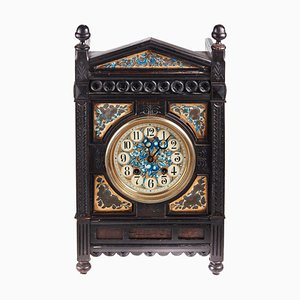 Viktorianische ebonisierte Tischuhr aus ästhetischem Uhrwerk, 19. Jh