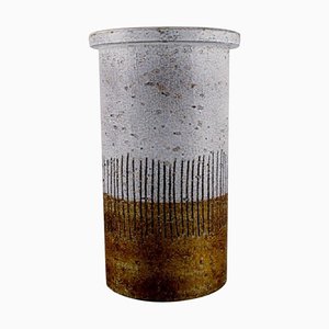 Cylindrical Vase in Glazed Ceramic by Mari Simmulson for Upsala-Ekeby