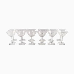 Champagne Gläser aus mundgeblasenem Kristallglas von St. Louis, Belgien, 1930er, 12er Set
