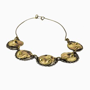 Brutalist Handmade Brass Necklace 1970s