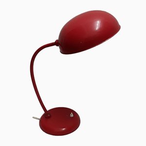 Lampada da tavolo orientabile in metallo rosso, anni '60