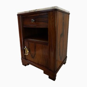 Art Deco Burl Wood Nightstand with Drawer from Julien Vandeleene, 1920s