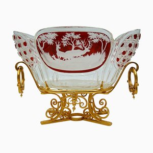 Tasse aus vergoldeter Bronze und geschliffenem Kristall