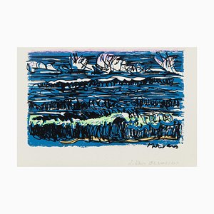 Livio De Morvan, Marine Landscape, 20th Century, Original Screen Print