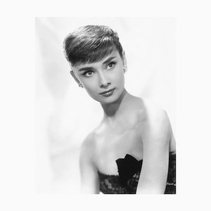 Audrey Hepburn Archival Pigment Print Framed in White by Bettmann