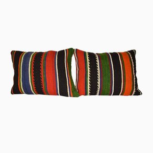 Geometrical Aztec Turkish Kilim Cushion Covers, Set of 2