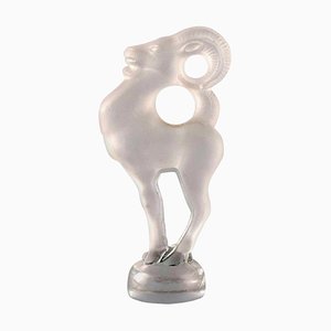 Lalique Capricorn in Frosted Art Glass, 1980s