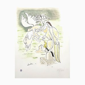 Lithographie Jean Cocteau, Angel, 1967