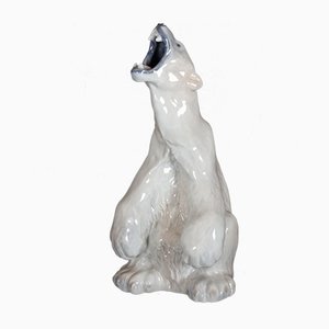 Danish Porcelain Polar Bear by C. F. Liisberg for Royal Copenhagen, 1970s