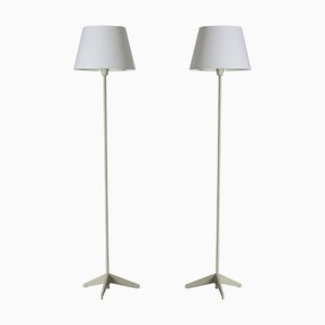Vintage Lacquered Metal Floor Lamps from ASEA, 1950s, Set of 2