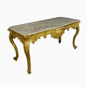 Golden Wooden Console Table with Mirrow