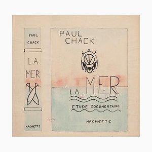 Paul Chack, La Mer (the Sea), acuarela original y tinta China