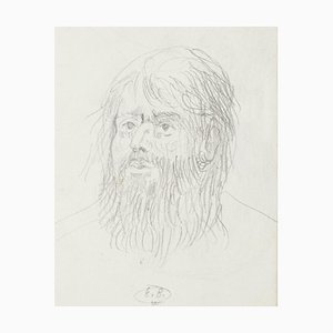 Eugène Berman, Head of Man, 1950s, Original Pencil Drawing