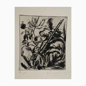 Anselmo Bucci, Military, 1917, Original Etching