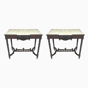 Rosewood Console Tables, Set of 2