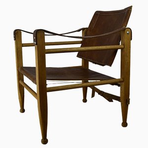 Oak & Leather Safari Chair by Børge Mogensen