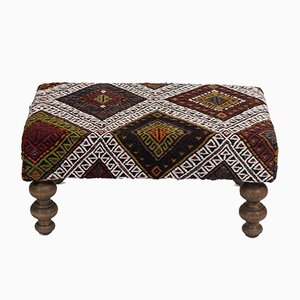 Turkish Hand Woven Kilim Footstool