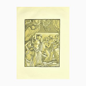 Lithographie Originale Ferdinand Bac , Women and Amphorae par F. Bac , 1922