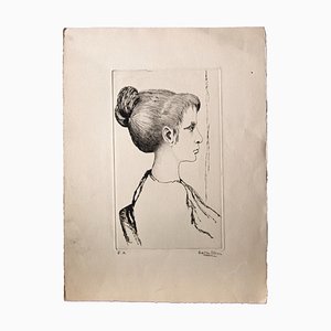 Unknown , Portrait , Original Etching , Mid,20th Century