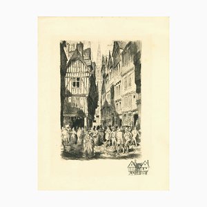 Unknown , Antwerp , Original Etching , Early 20th Century