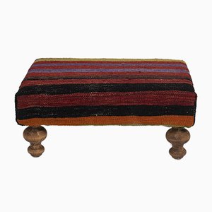 Striped Turkish Footstool from Vintage Pillow Store Contemporary