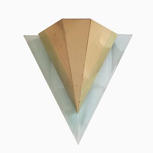 Brass and Acrylic Glass Sconce, France, 1980s