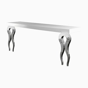 Italian Console Silhouette With 2 Legs in Wood and Steel by VGnewtrend
