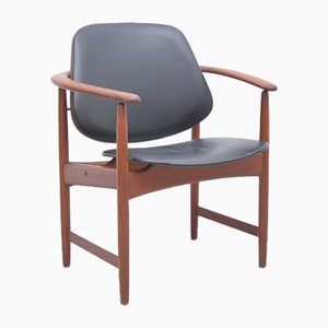 Butaca Mid-Century de teca de Arne Hovmand-Olsen para Yute