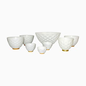 Mid-Century Porzellan Kronenschalen oder Kerzenhalter von Gunnar Nylund für Rörstrand, 1970er, 8 Set