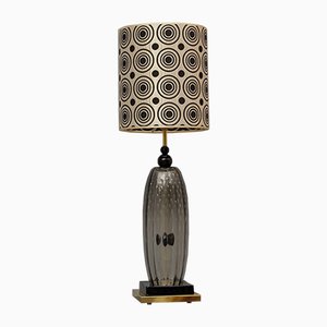 Lámpara de mesa de cristal de Murano soplado, años 70